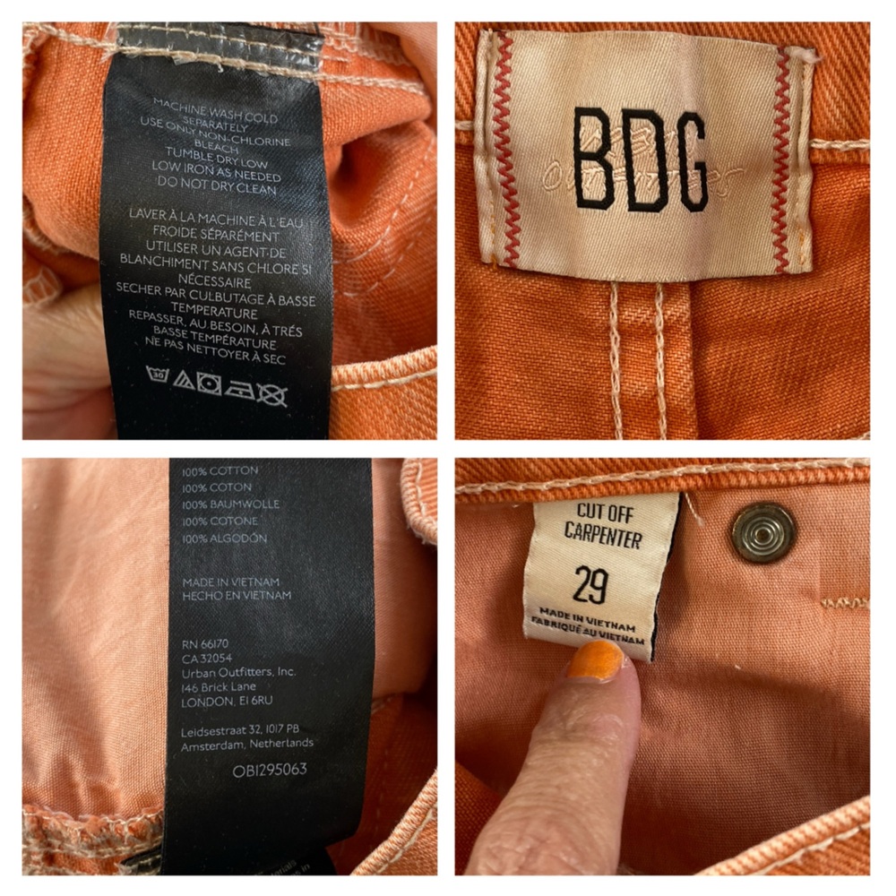BDG Women's Vibrant Orange Jean Shorts size 29 - Picture 7 of 7
